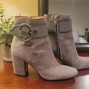 Coach Gray Suede Ankle Boots Sz 9
